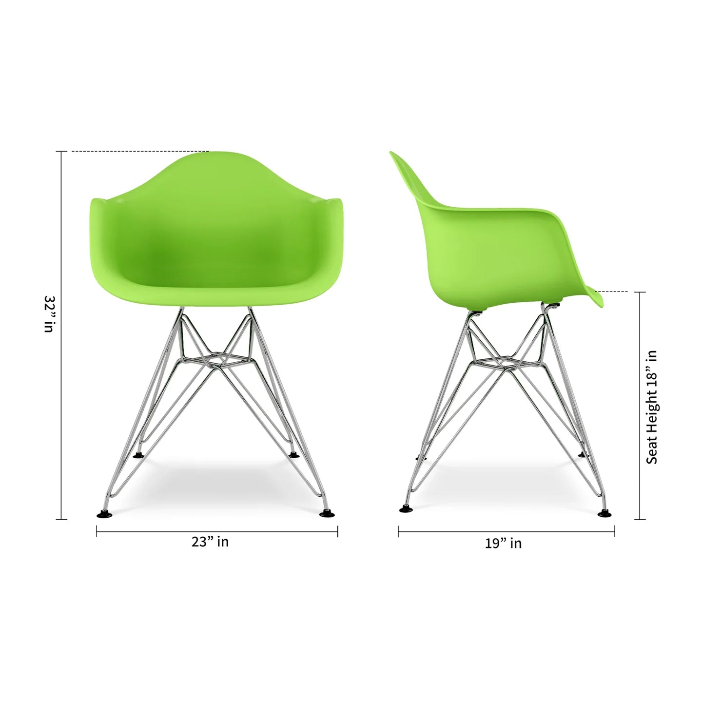 Tower Armchair, Green By World Modern Design | Dining Chairs | Modishstore - 5