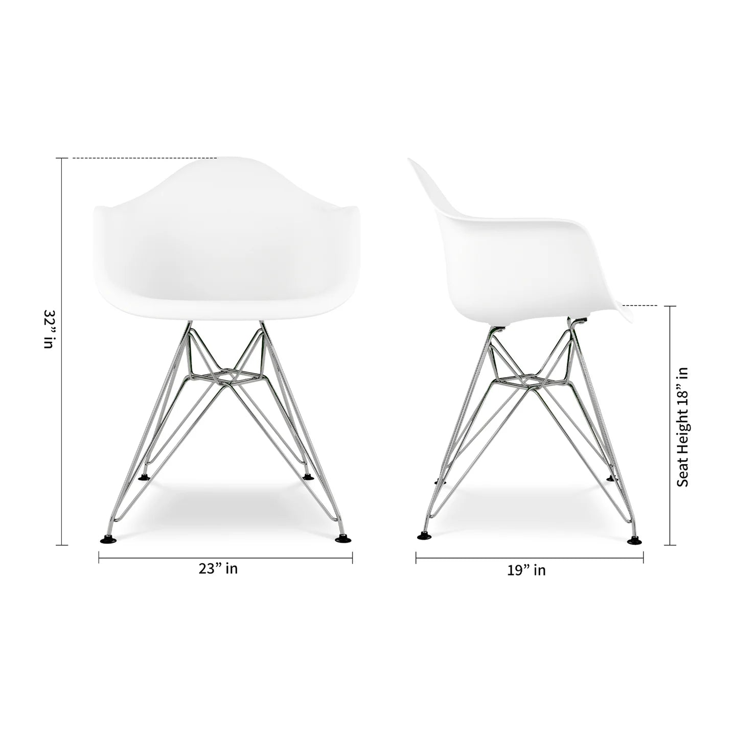 Tower Armchair, White By World Modern Design | Dining Chairs | Modishstore - 5