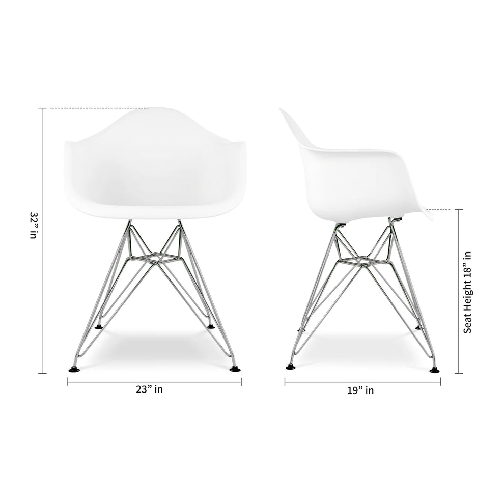 Tower Armchair, White By World Modern Design | Dining Chairs | Modishstore - 5