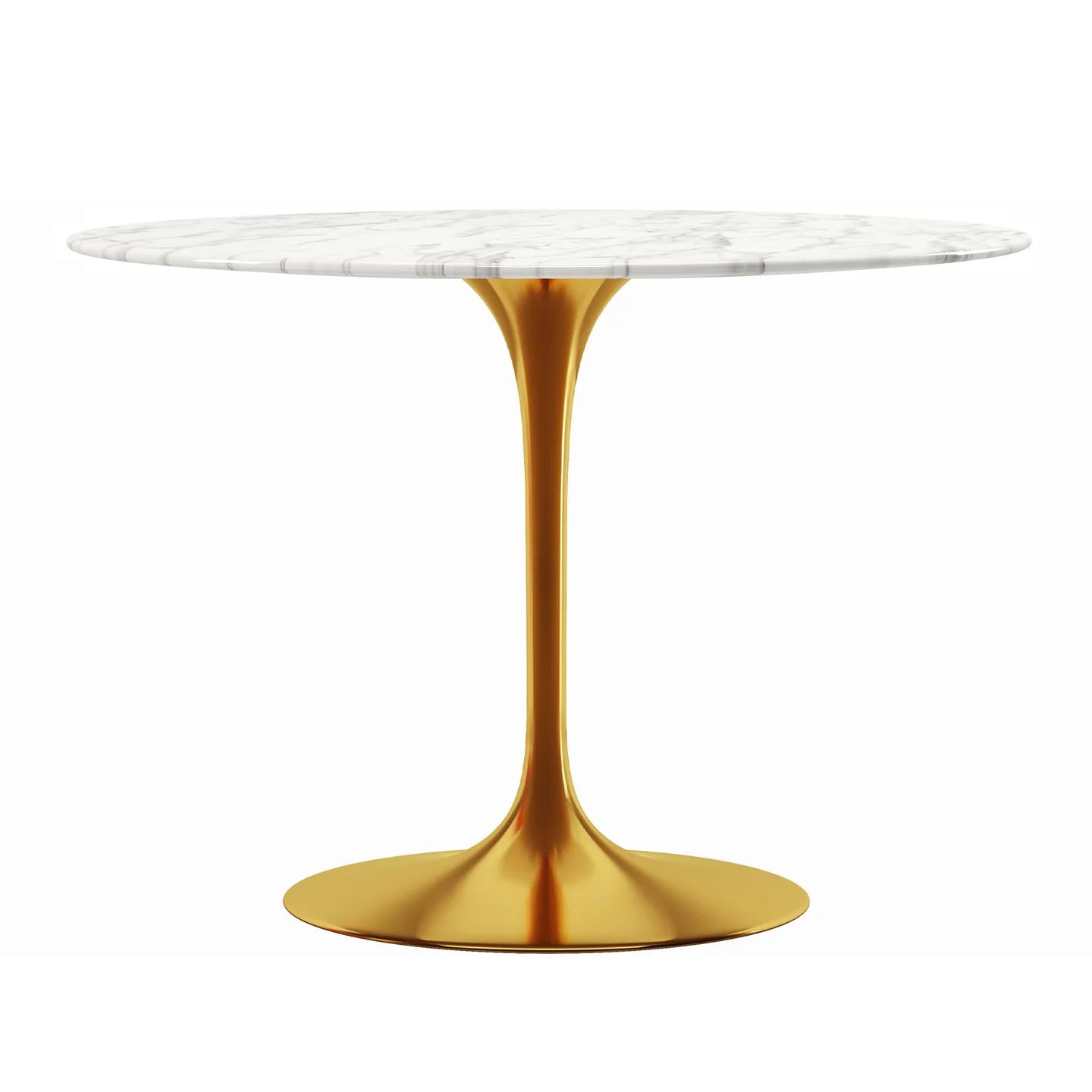 Rose 40" Round Marble Dining Table, Gold Base By World Modern Design | Dining Tables | Modishstore