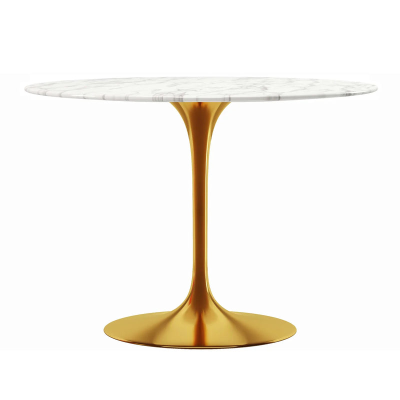 Rose 40" Round Marble Dining Table, Gold Base By World Modern Design | Dining Tables | Modishstore