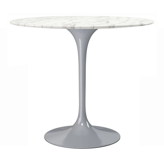Rose 32" Round Marble Dining Table, Gray Base By World Modern Design | Dining Tables | Modishstore