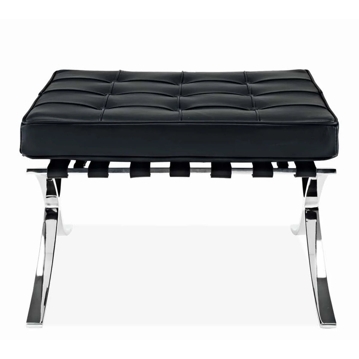Pavilion Stool, Black Leather By World Modern Design | Ottomans | Modishstore