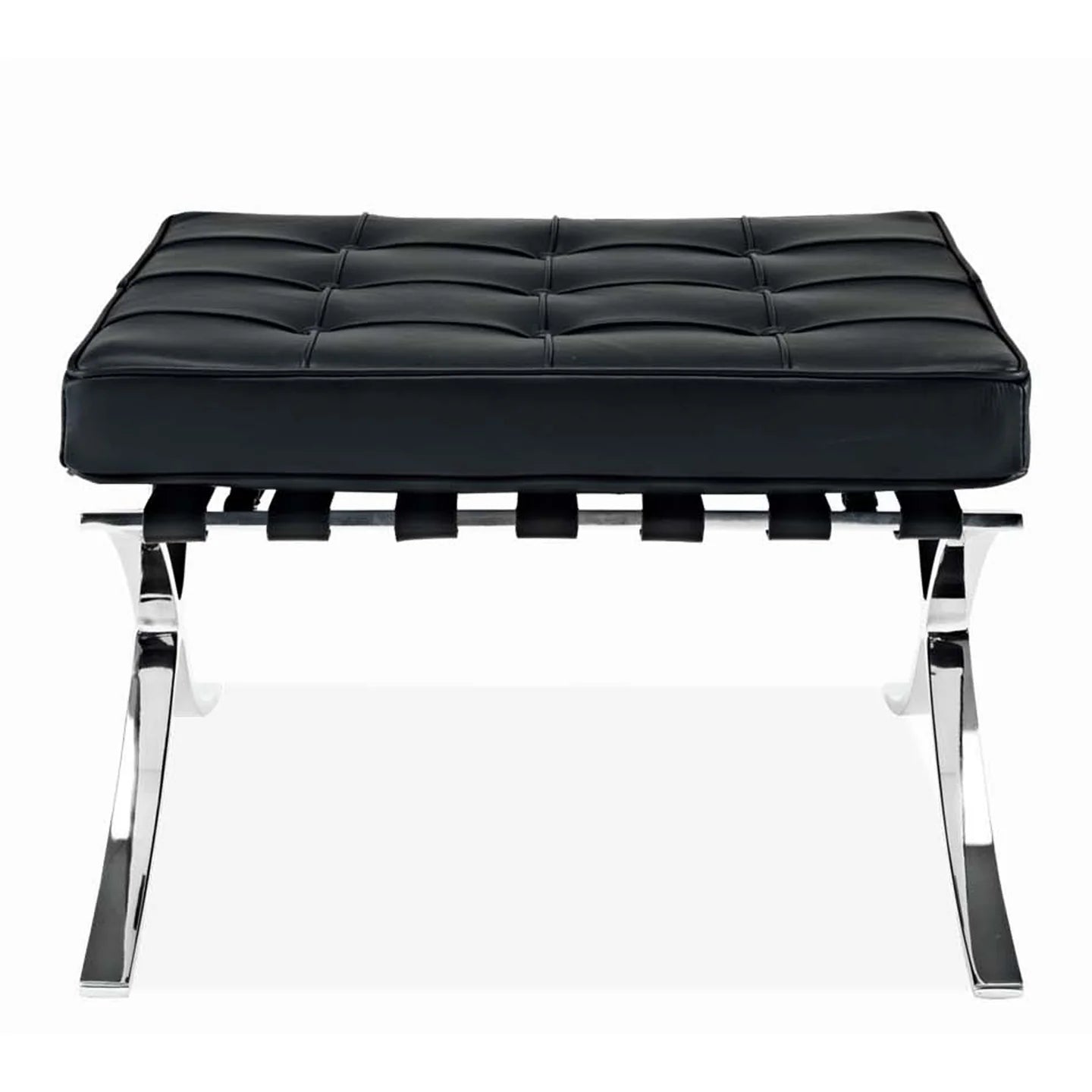 Pavilion Stool, Black Leather By World Modern Design | Ottomans | Modishstore