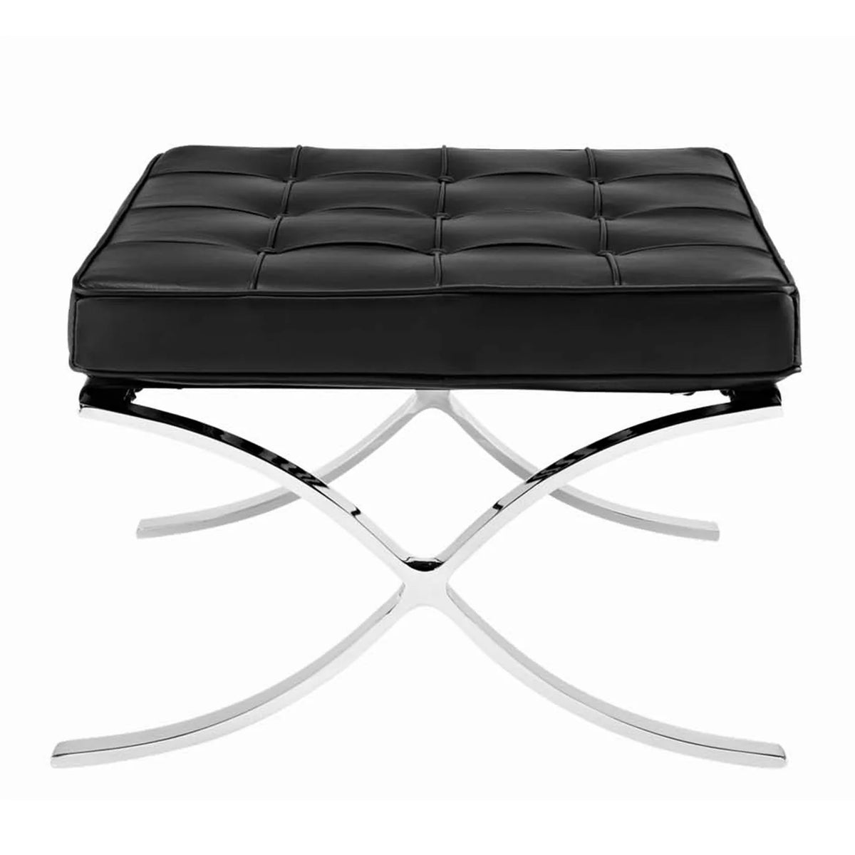 Pavilion Stool, Black Leather By World Modern Design | Ottomans | Modishstore - 5
