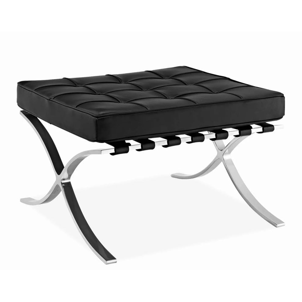 Pavilion Stool, Black Leather By World Modern Design | Ottomans | Modishstore - 4