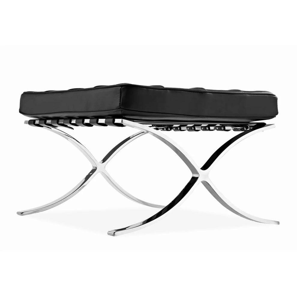Pavilion Stool, Black Leather By World Modern Design | Ottomans | Modishstore - 3
