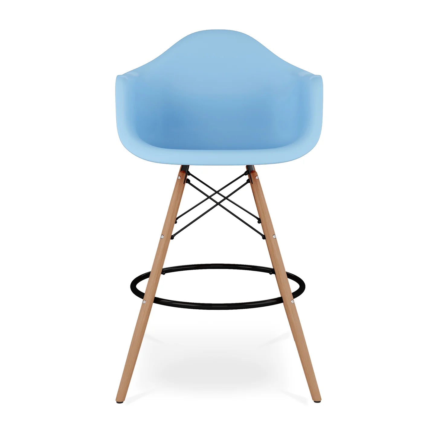 Pyramid Counter Stool With Arms, Blue By World Modern Design  | Counter Stools | Modishstore - 4