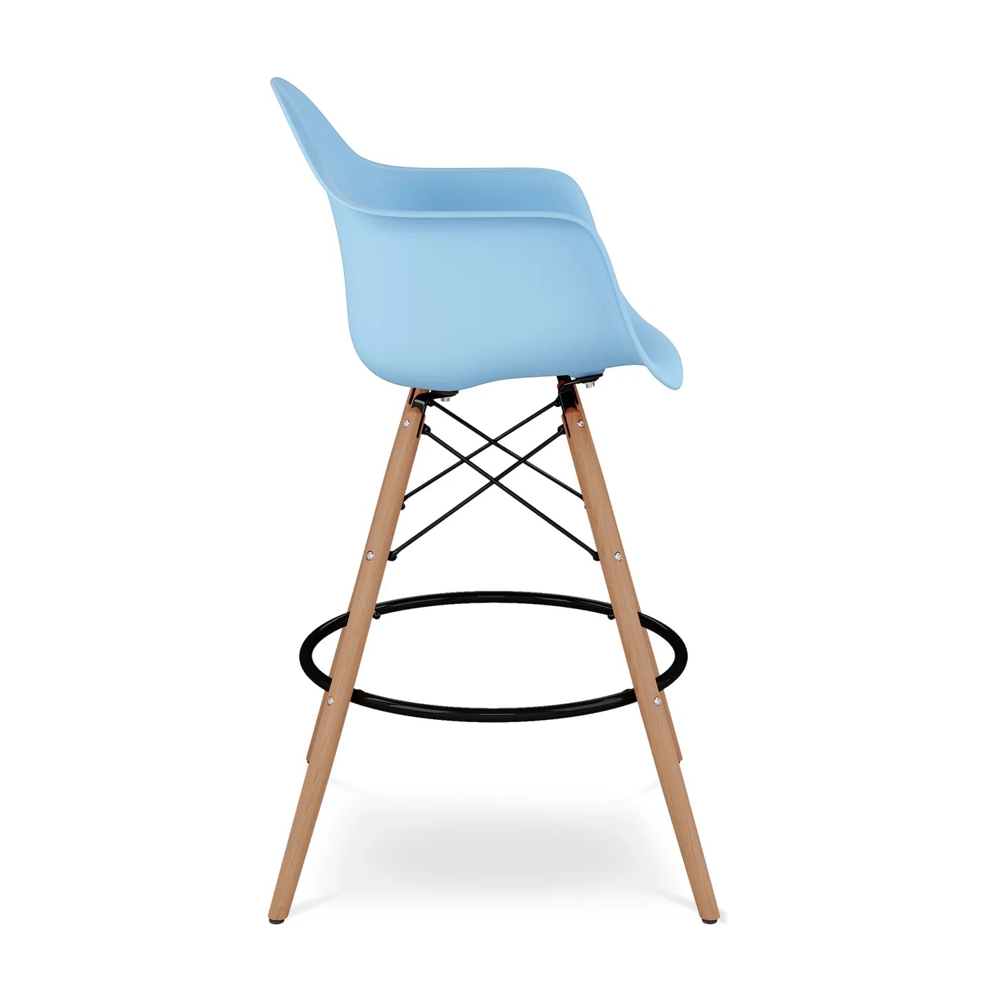 Pyramid Counter Stool With Arms, Blue By World Modern Design  | Counter Stools | Modishstore - 3