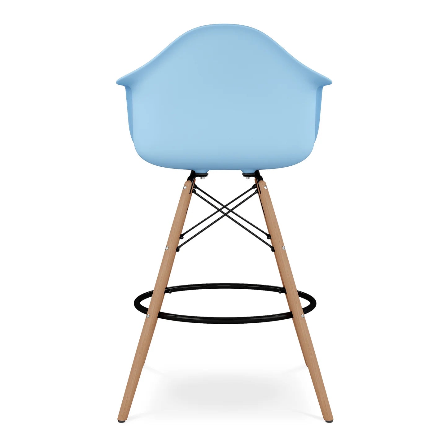 Pyramid Counter Stool With Arms, Blue By World Modern Design  | Counter Stools | Modishstore - 2