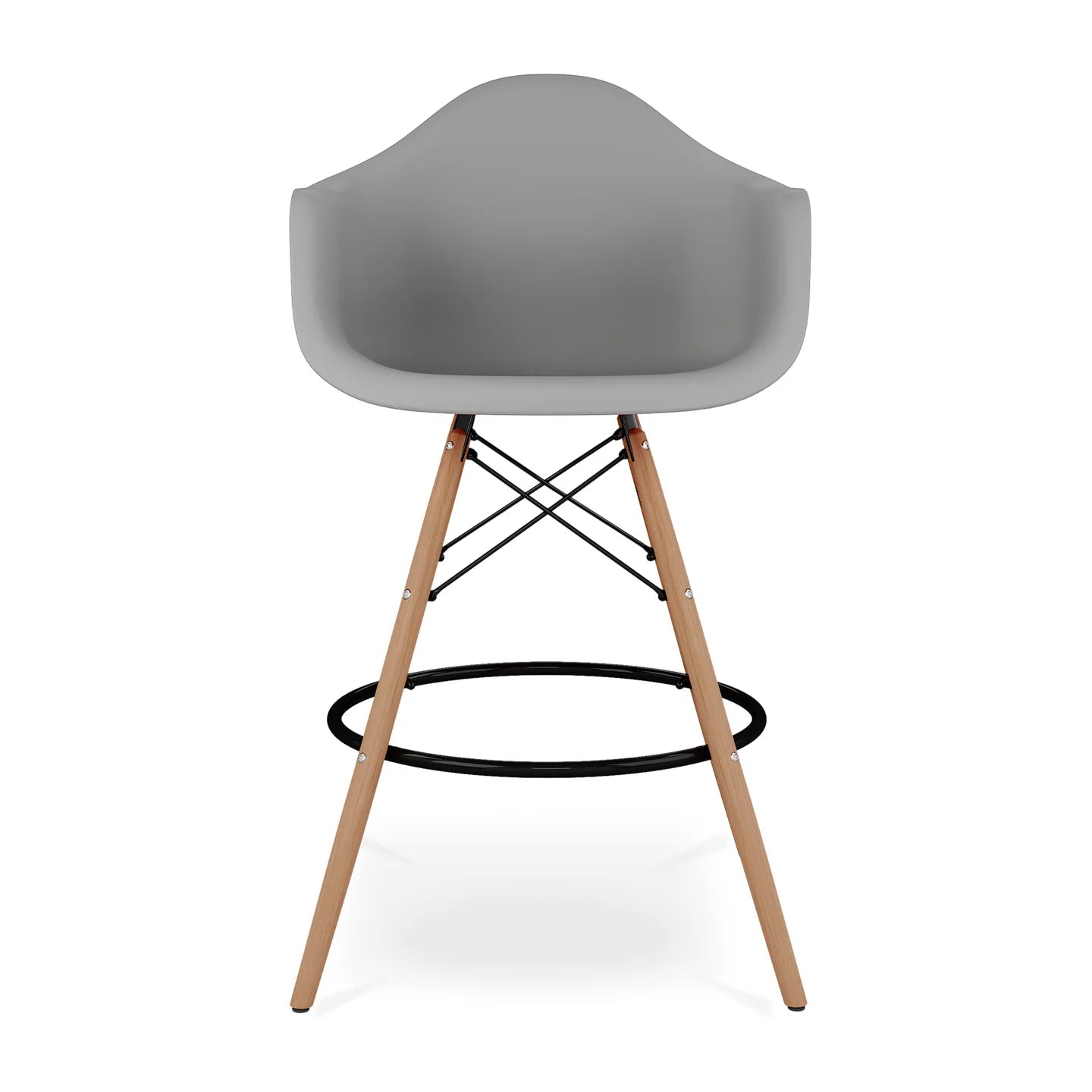 Pyramid Counter Stool With Arms, Gray By World Modern Design | Counter Stools | Modishstore - 4