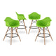 Pyramid Counter Stool With Arms, Green By World Modern Design | Counter Stools | Modishstore - 7