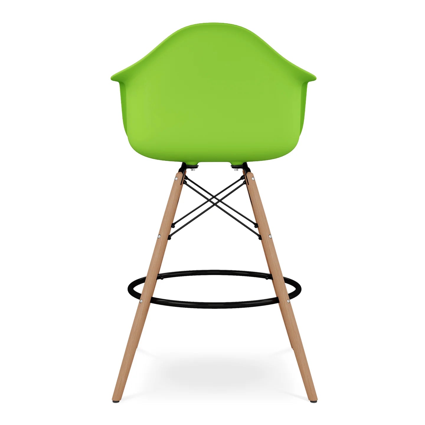 Pyramid Counter Stool With Arms, Green By World Modern Design | Counter Stools | Modishstore - 2