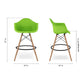 Pyramid Counter Stool With Arms, Green By World Modern Design | Counter Stools | Modishstore - 5