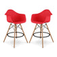 Pyramid Counter Stool With Arms, Red By World Modern Design | Counter Stools | Modishstore - 6