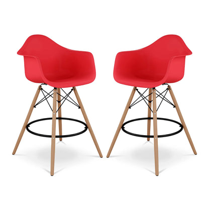Pyramid Counter Stool With Arms, Red By World Modern Design | Counter Stools | Modishstore - 6