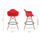 Pyramid Counter Stool With Arms, Red By World Modern Design | Counter Stools | Modishstore - 5