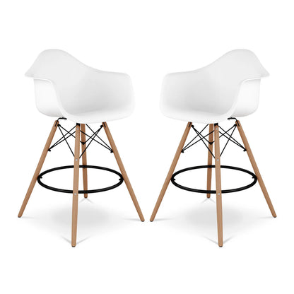 Pyramid Counter Stool With Arms, White By World Modern Design | Counter Stools | Modishstore - 6