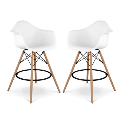 Pyramid Counter Stool With Arms, White By World Modern Design | Counter Stools | Modishstore - 6