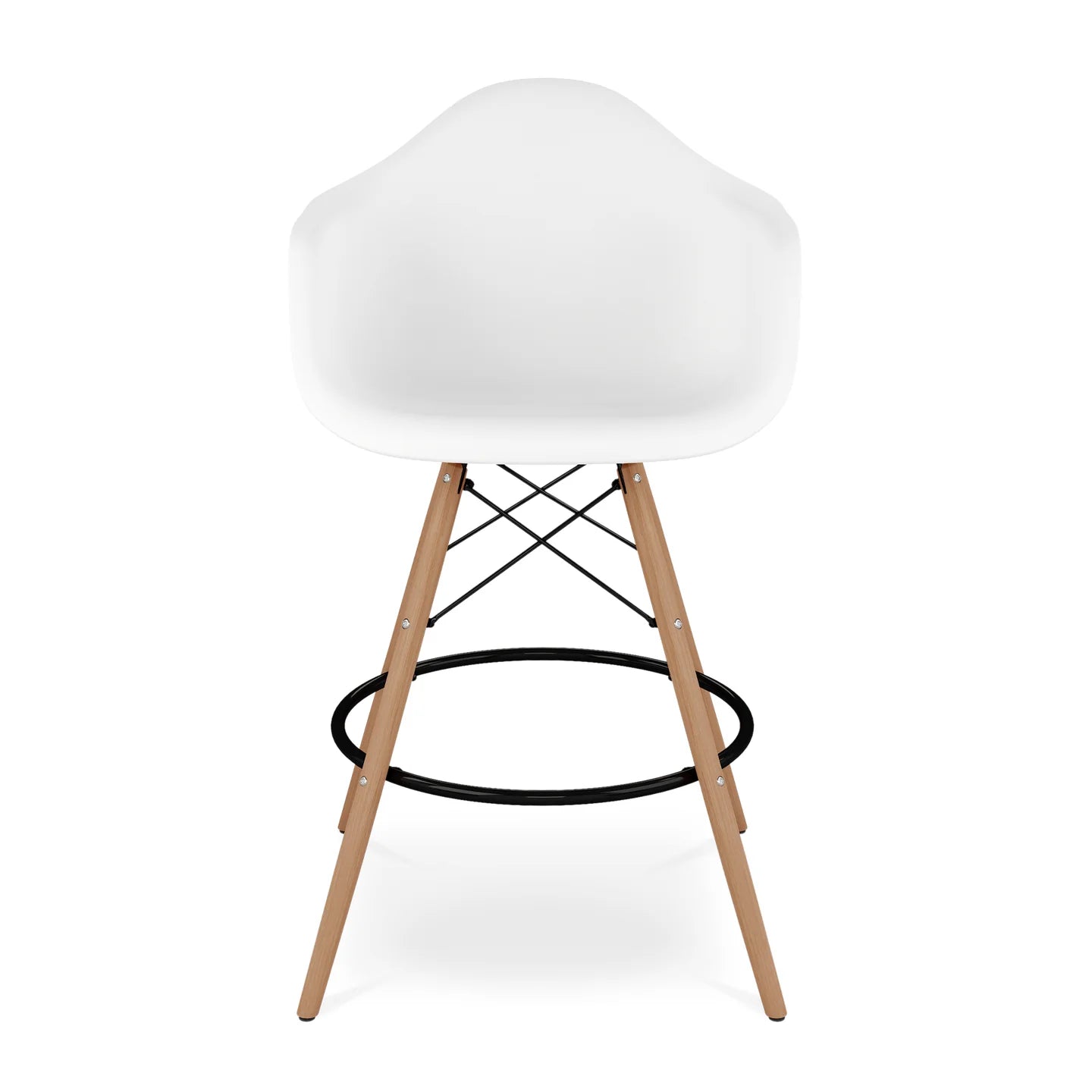 Pyramid Counter Stool With Arms, White By World Modern Design | Counter Stools | Modishstore - 4