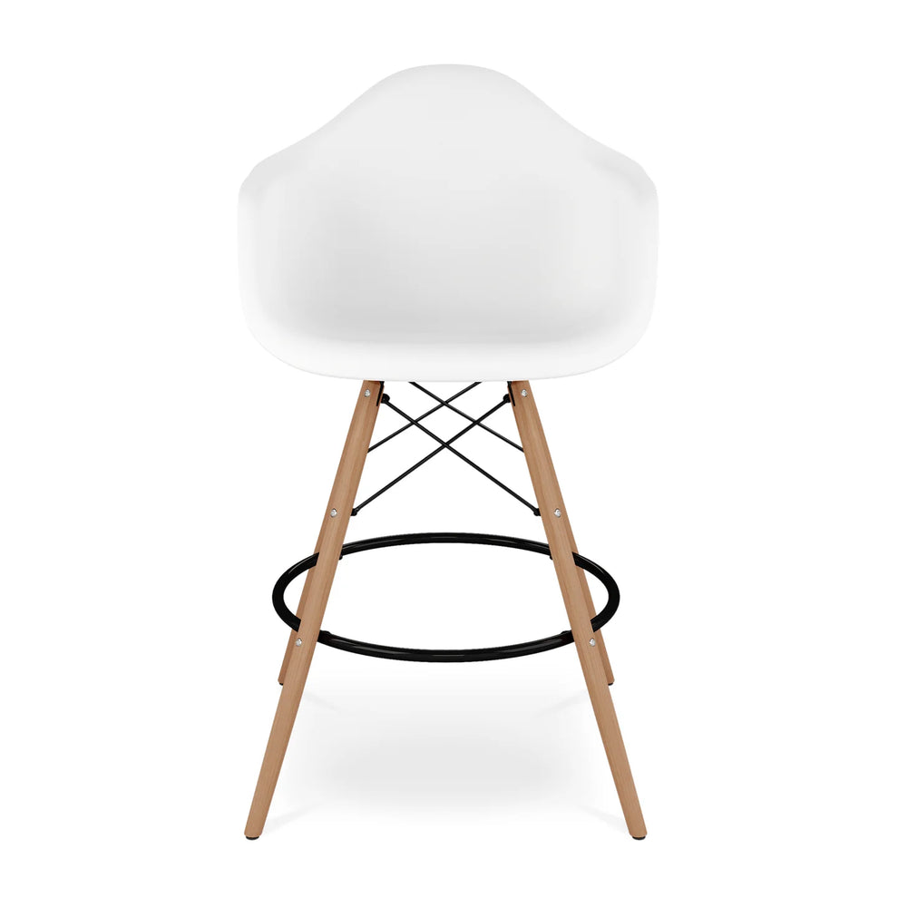 Pyramid Counter Stool With Arms, White By World Modern Design | Counter Stools | Modishstore - 4