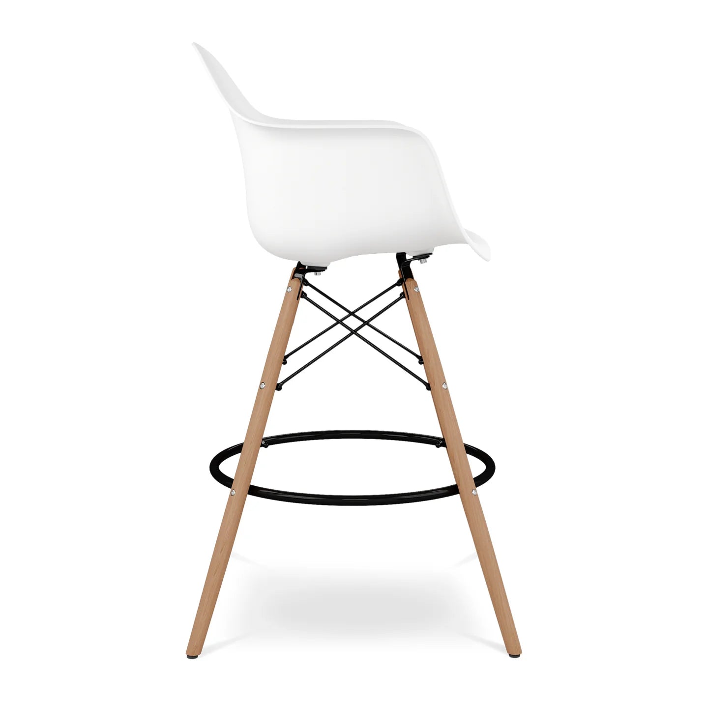 Pyramid Counter Stool With Arms, White By World Modern Design | Counter Stools | Modishstore - 3
