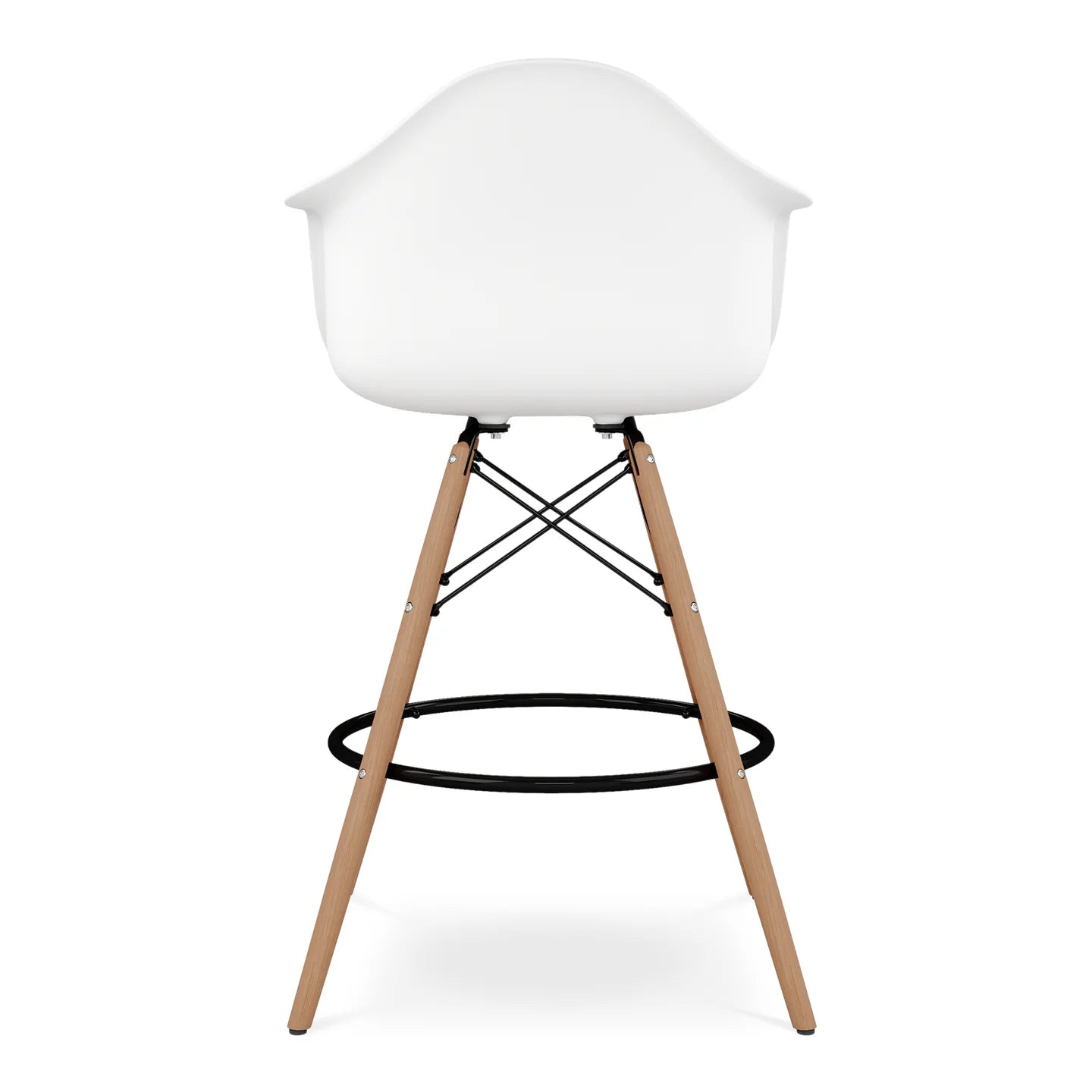 Pyramid Counter Stool With Arms, White By World Modern Design | Counter Stools | Modishstore - 2