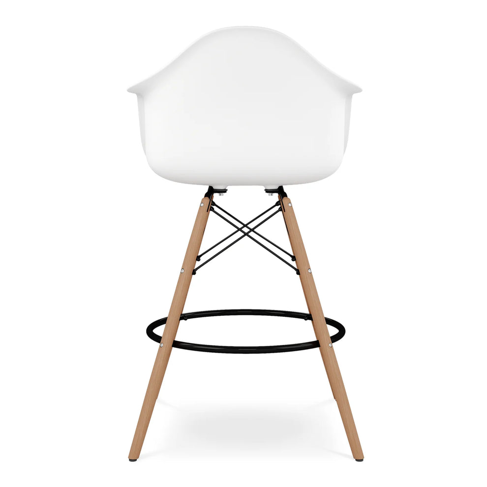 Pyramid Counter Stool With Arms, White By World Modern Design | Counter Stools | Modishstore - 2