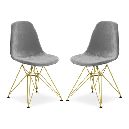 Tower Dining Chair, Gray Velvet By World Modern Design | Dining Chairs | Modishstore - 5