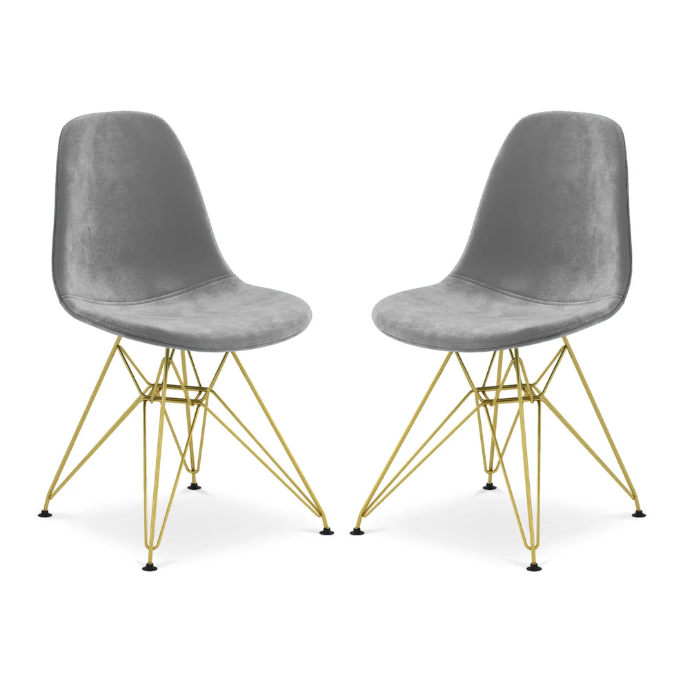 Tower Dining Chair, Gray Velvet By World Modern Design | Dining Chairs | Modishstore - 5