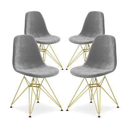 Tower Dining Chair, Gray Velvet By World Modern Design | Dining Chairs | Modishstore - 6