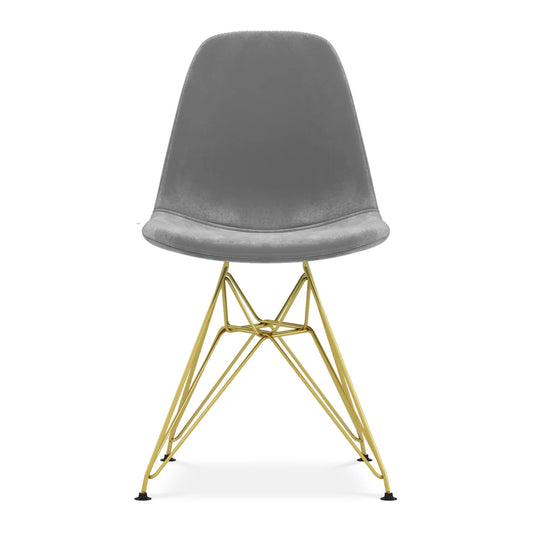 Tower Dining Chair, Gray Velvet By World Modern Design | Dining Chairs | Modishstore