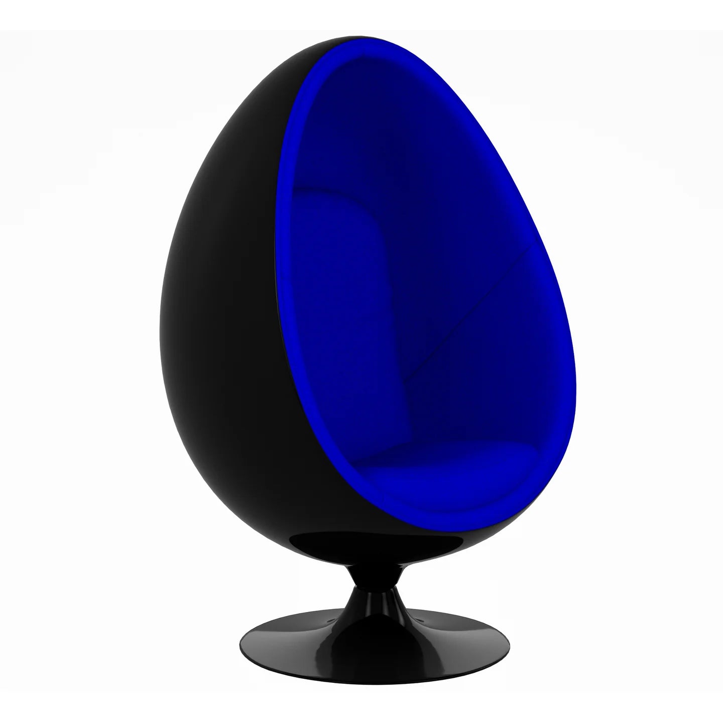 Easter Egg Chair, Blue & Black By World Modern Design | Lounge Chairs | Modishstore - 4