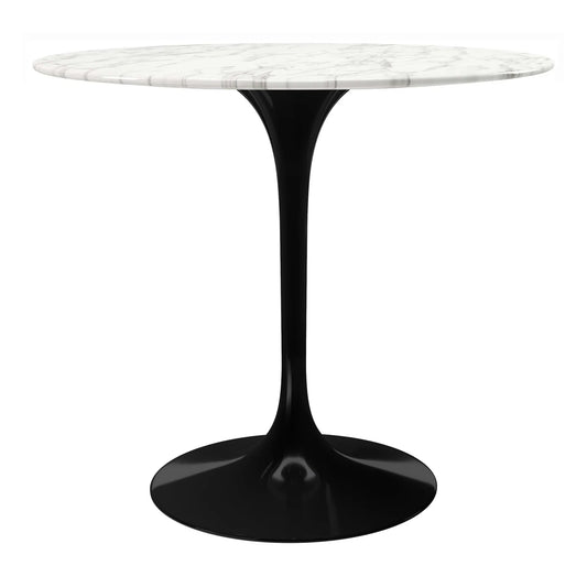 Rose 32" Round Marble Dining Table, Black Base By World Modern Design | Dining Tables | Modishstore