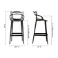 Monte Bar Stool, Black By World Modern Design | Bar Stools | Modishstore - 5