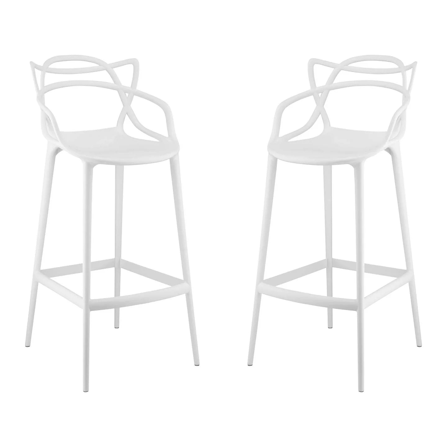 Monte Bar Stool, White By World Modern Design | Bar Stools | Modishstore - 4