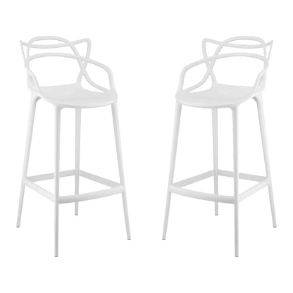 Monte Bar Stool, White By World Modern Design | Bar Stools | Modishstore - 4