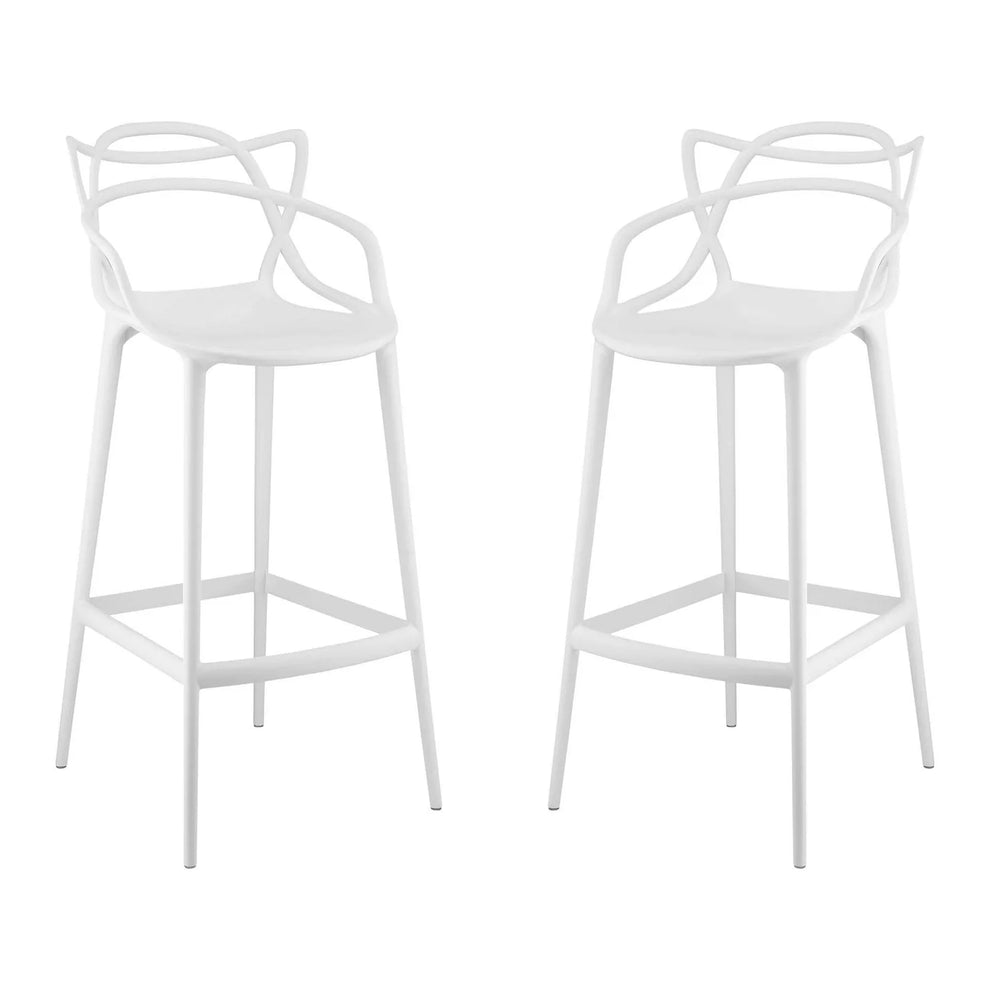Monte Bar Stool, White By World Modern Design | Bar Stools | Modishstore - 4