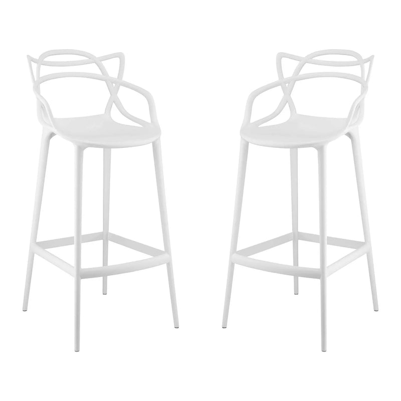 Monte Bar Stool, White By World Modern Design | Bar Stools | Modishstore - 4