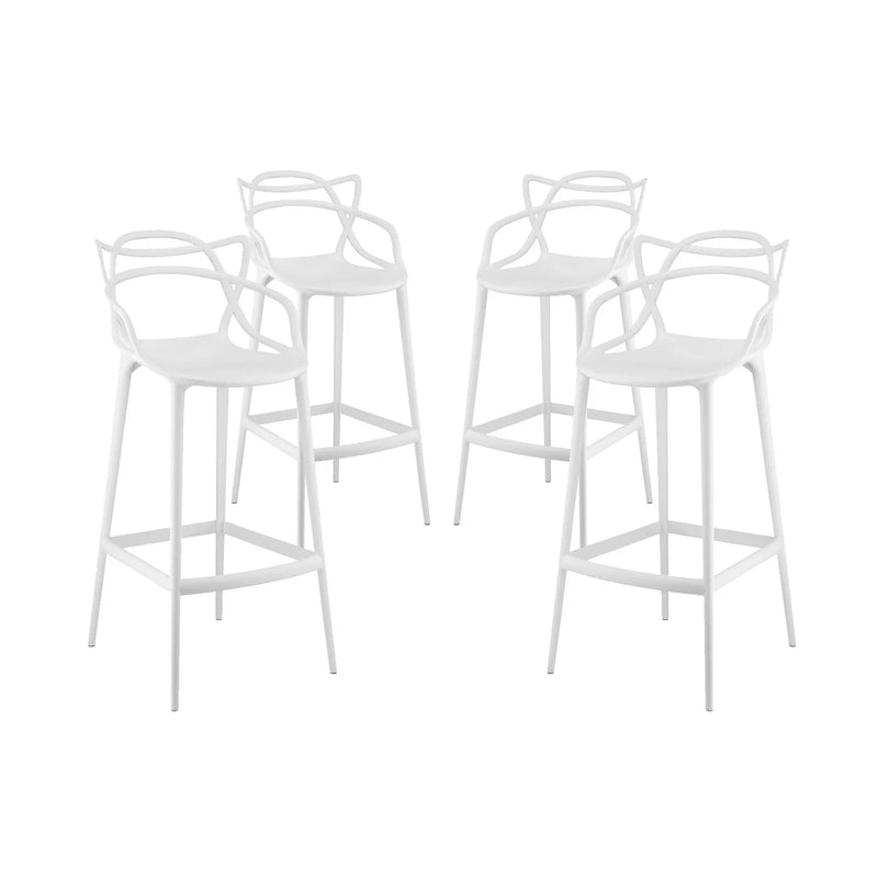 Monte Bar Stool, White By World Modern Design | Bar Stools | Modishstore - 6