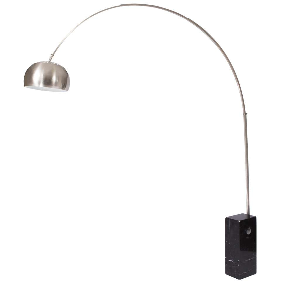 LeisureMod Arco Lamp with Marble Cube Base | Floor Lamps | Modishstore - 2