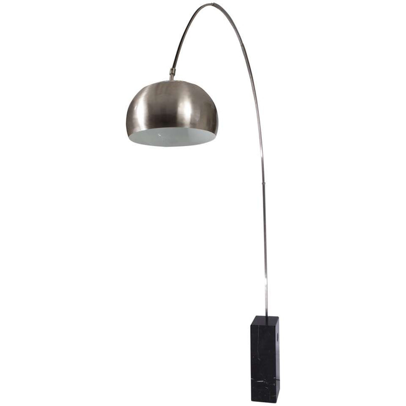 LeisureMod Arco Lamp with Marble Cube Base | Floor Lamps | Modishstore