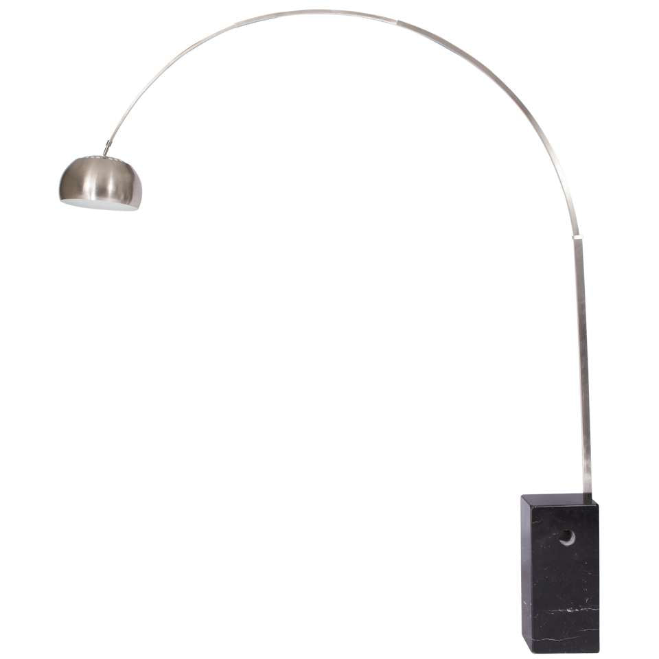 LeisureMod Arco Lamp with Marble Cube Base | Floor Lamps | Modishstore - 3