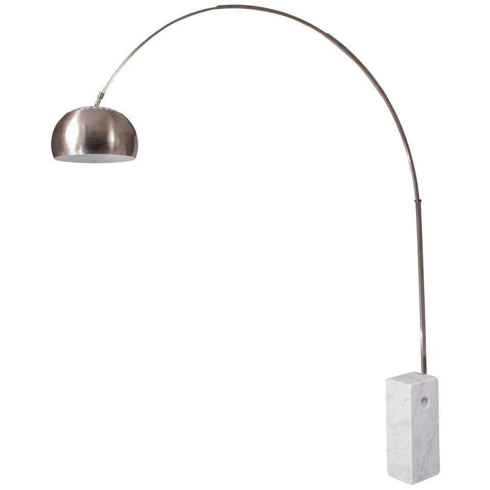 LeisureMod Arco Lamp with Marble Cube Base | Floor Lamps | Modishstore - 13