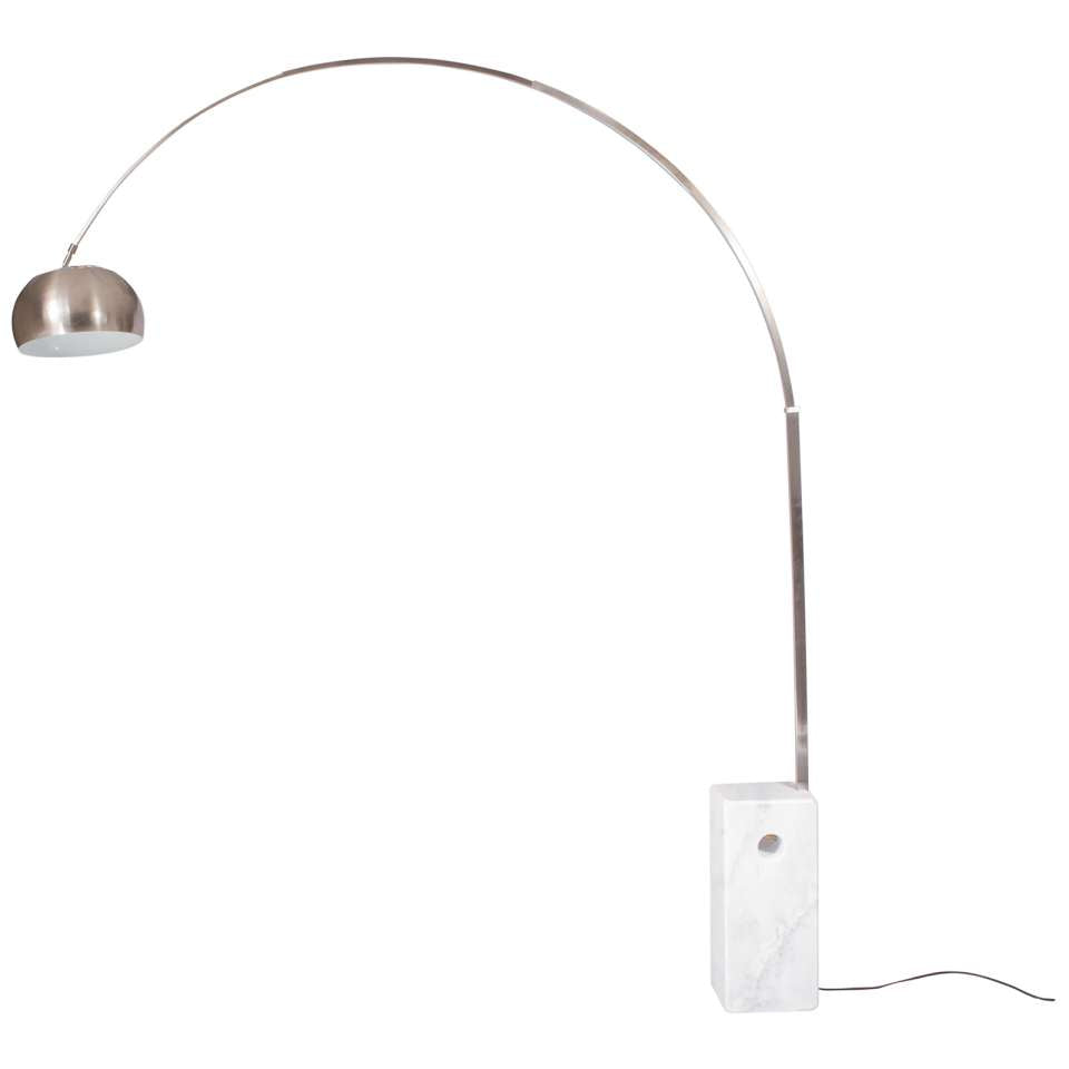 LeisureMod Arco Lamp with Marble Cube Base | Floor Lamps | Modishstore - 14