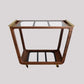 Wooden Bar Cart- Walnut, Smoked Glass & Brass | ModishStore | Bar Carts