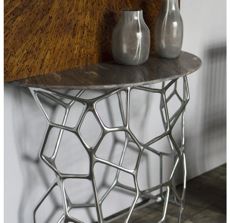 Gold Leaf Design Group Cell Console Wall Table with Marble Top | Console Tables | Modishstore - 2