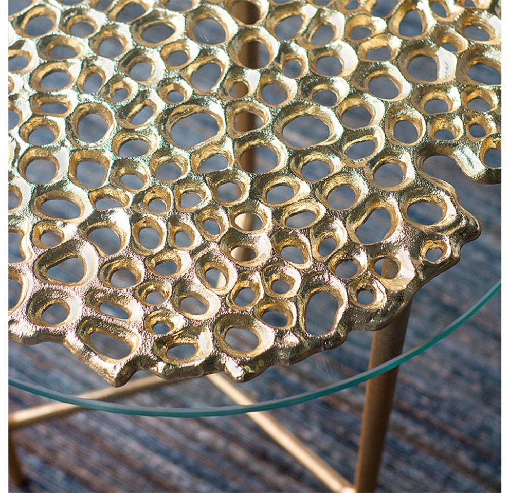 Gold Leaf Design Group Sponge Accent Table | Accent Tables | Modishstore - 5