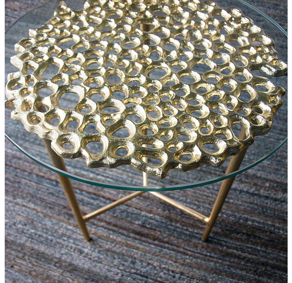 Gold Leaf Design Group Sponge Accent Table | Accent Tables | Modishstore-4