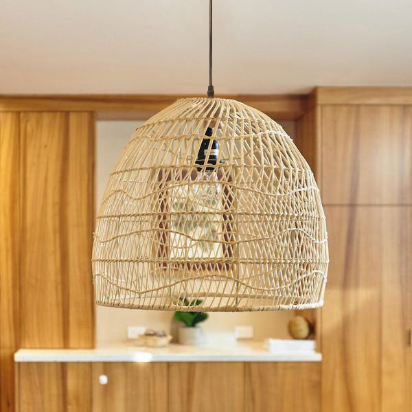 Rattan Dome  Hemp Lamp-2